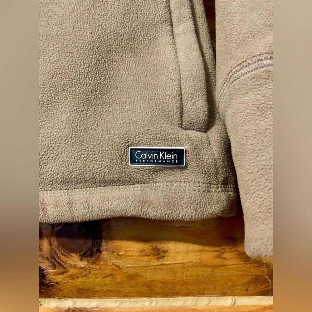 Calvin Klein Tan Fleece Jacket Size Small - Picture 4 of 9